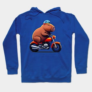 Capybara on motocycle design Hoodie